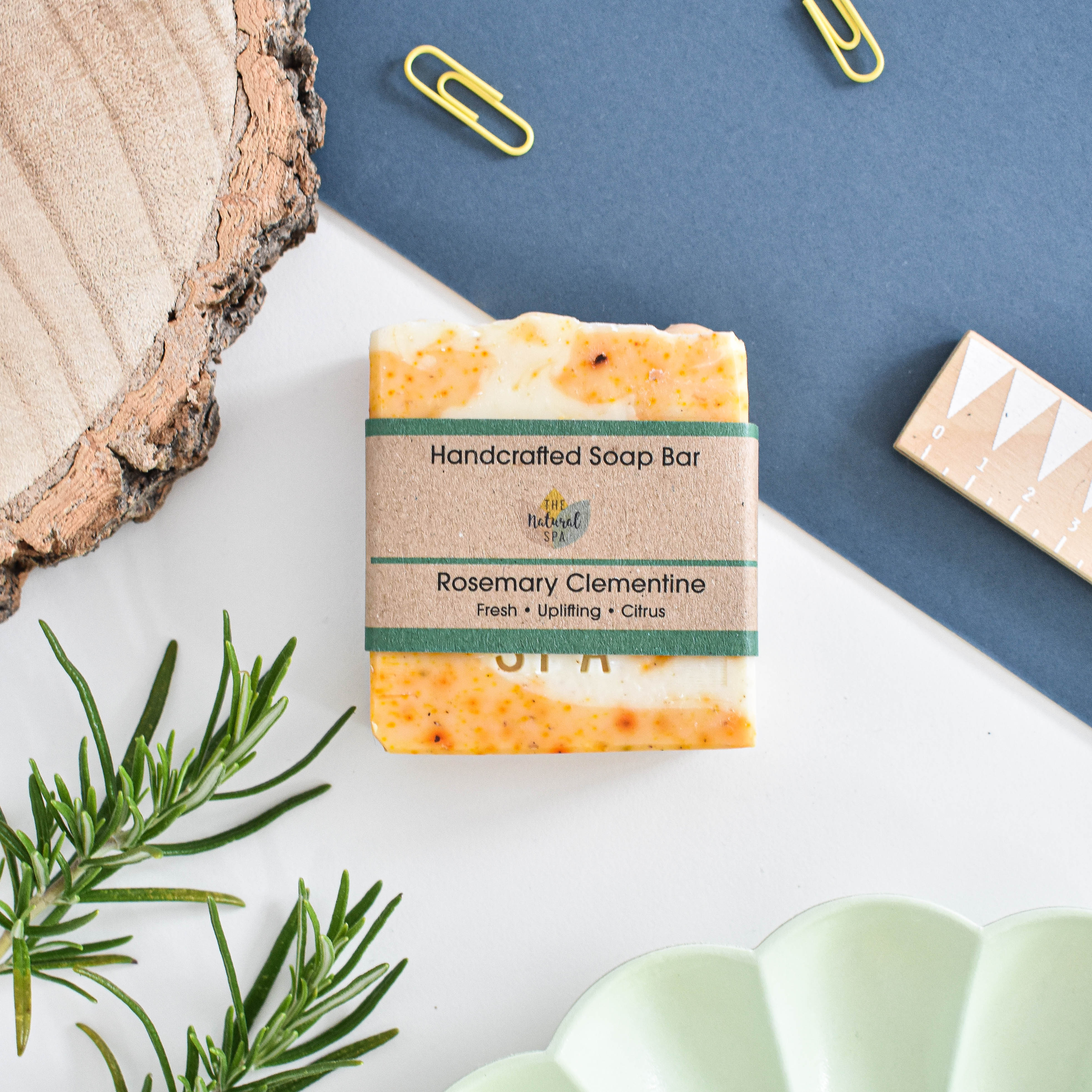 Rosemary Clementine Soap Bar 100g Scented Essential Oils - Rosetta Creative Boutique